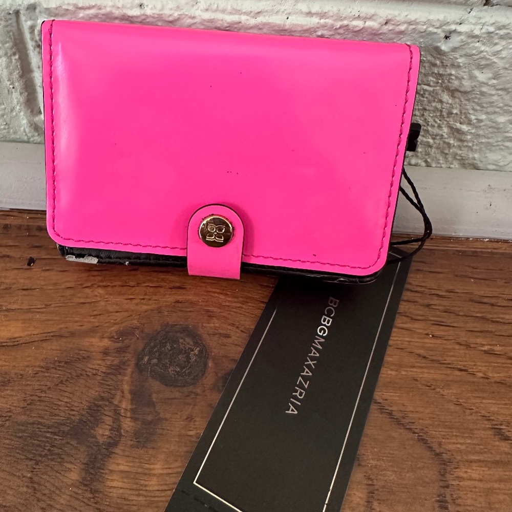 BCBGMAXAZRIA - VIDA Card Wallet - NeonPink with imperfections